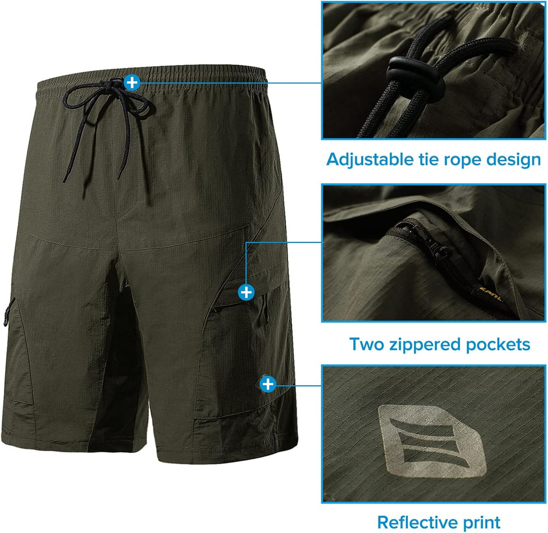 Santic Radlerhose für Herren, Mountainbike oder Fahrrad, mit gepolstertem Höschen, für Herren – Bode