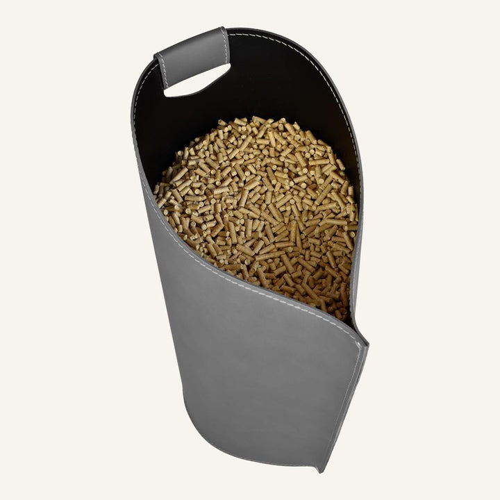 LLIMAC Design SAPEL, originaler Pellet-Tasche aus Leder, moderner Ofenpelletbehälter, Pellet-Organiz