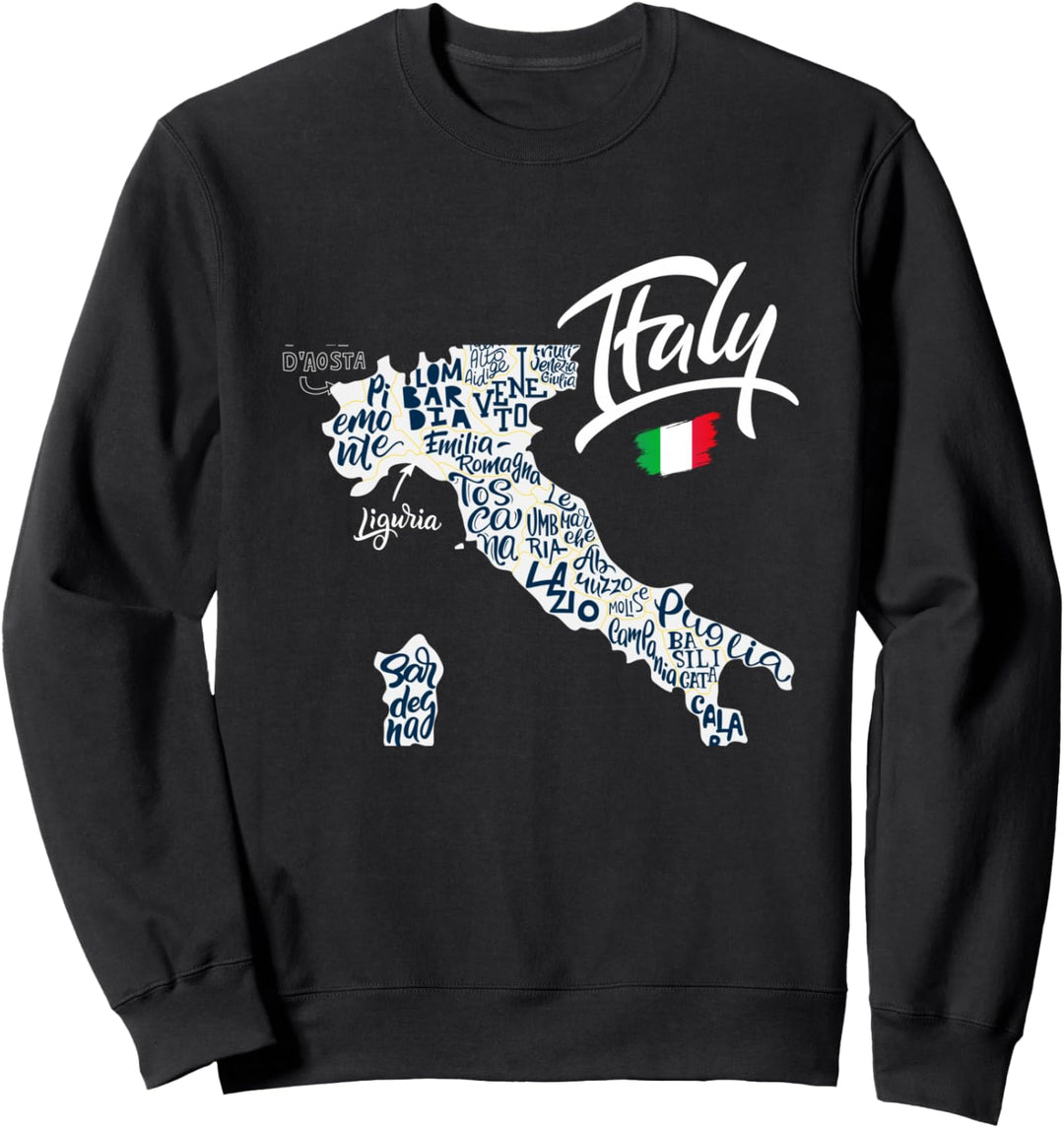 Italy Map Graphic Tees - Novelty Tee Shirts & Cool Designs Sweatshirt