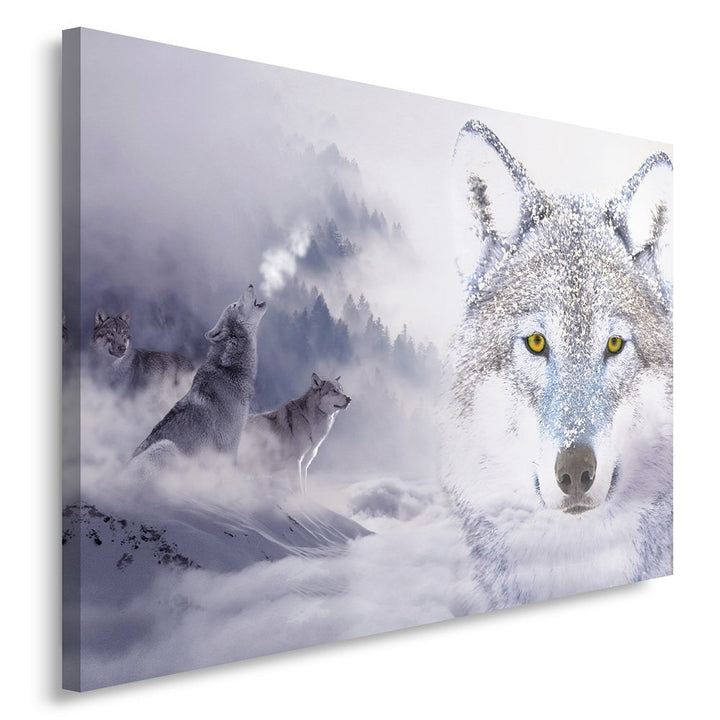 Feeby, Leinwandbild, Bilder, Wand Bild, Wandbilder, Kunstdruck 50x70cm, Wolfs, MODERN, DOPPELTE BELI
