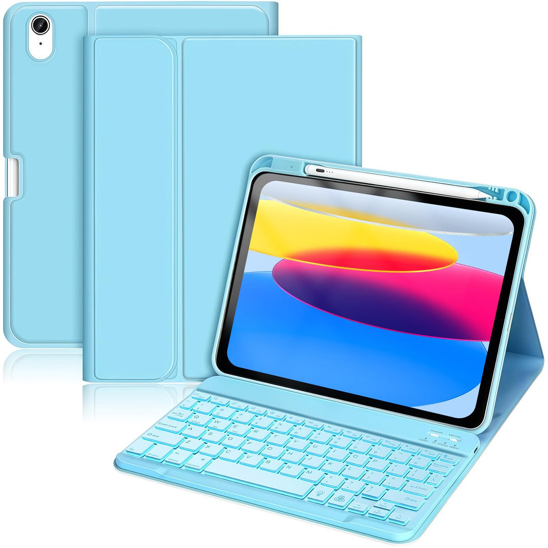Hülle mit Tastatur für iPad A16 11. Generation 2025 / iPad 10. Generation 2022 (11/10.9 Zoll), Abneh