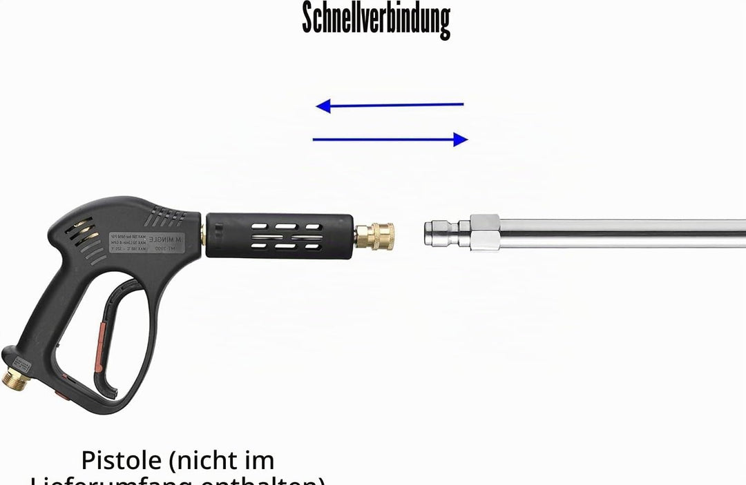 M MINGLE Hochdruckreiniger-Verlängerungsstab, Hochdruckreiniger-Lanze, 43,2 cm, 6,35 mm Schnellansch