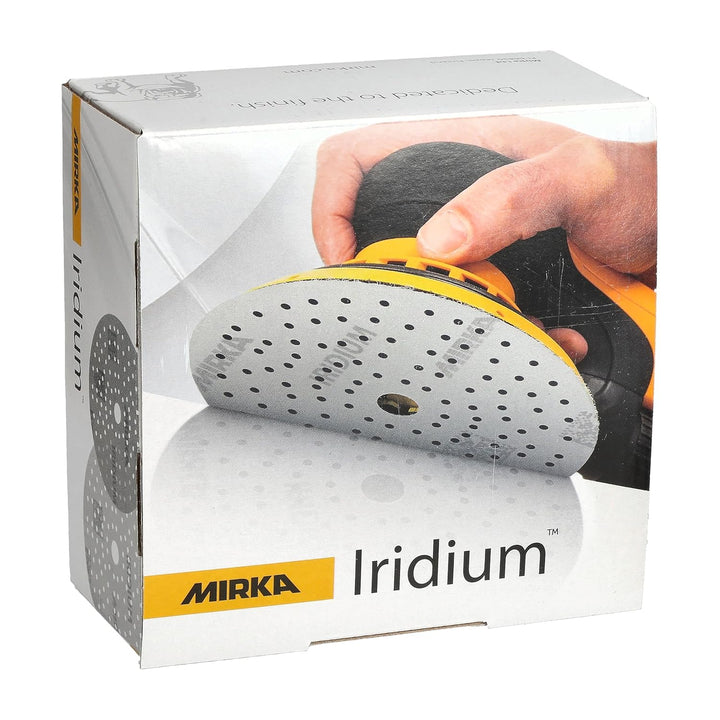 100x MIRKA Haftschleifscheibe IRIDIUM Grip 121L 150mm K.240 f.HO/Metall/Lack/Ku. Korn P240, Korn P24