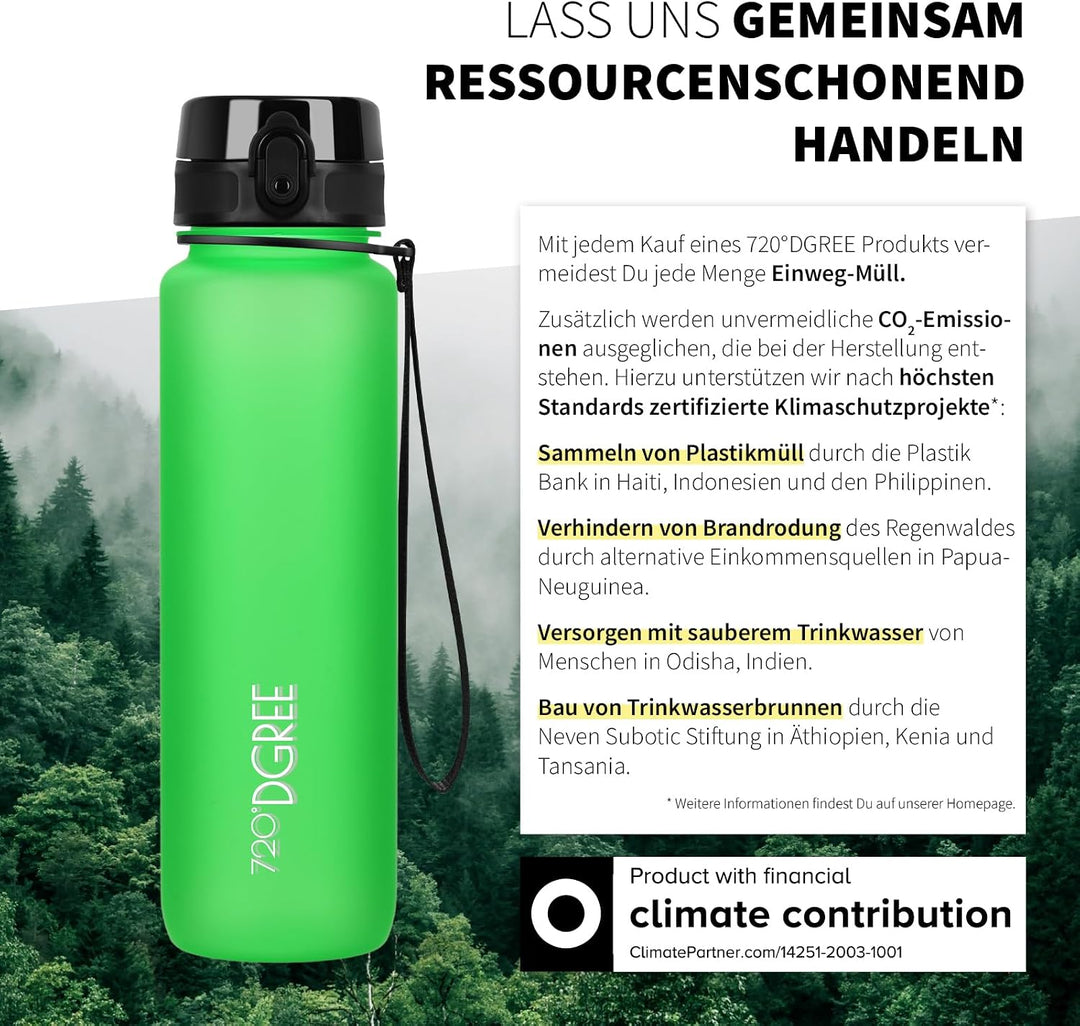 720°DGREE Trinkflasche “uberBottle“ +Sieb - 350ml, 500ml, 650ml, 1000ml, 1,5l, 2l - BPA-Frei - Wasse