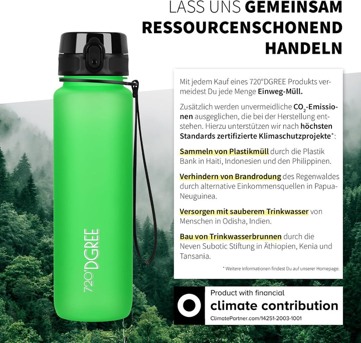 720°DGREE Trinkflasche “uberBottle“ +Sieb - 350ml, 500ml, 650ml, 1000ml, 1,5l, 2l - BPA-Frei - Wasse