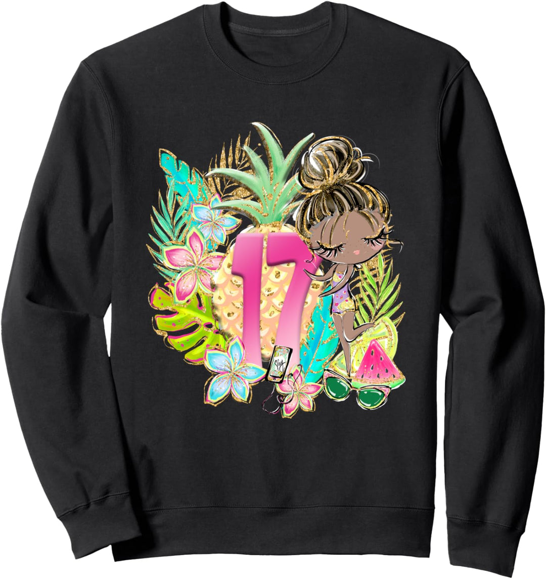 17. Geburtstag Sommer Pool Party Strand Schwarzes Mädchen Sweatshirt