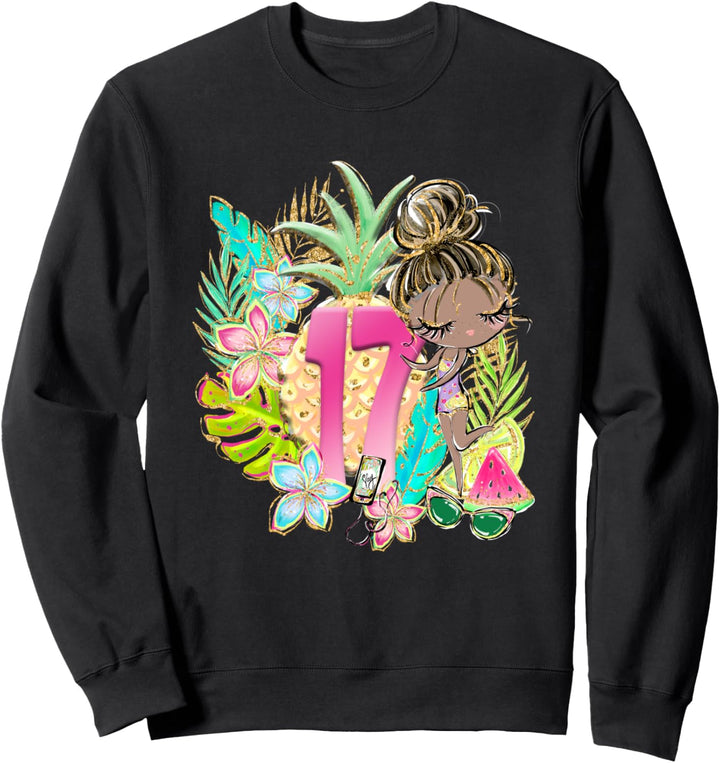 17. Geburtstag Sommer Pool Party Strand Schwarzes Mädchen Sweatshirt
