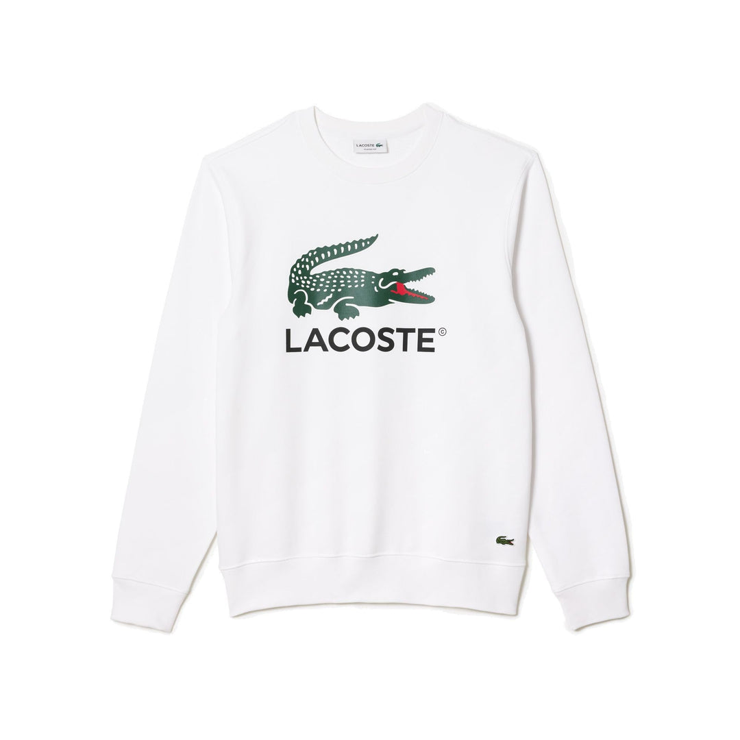 Lacoste Herren Sweatshirt SH1281, Männer Pullover,sportlicher Sweater,Logo M Weiss, M White (001)
