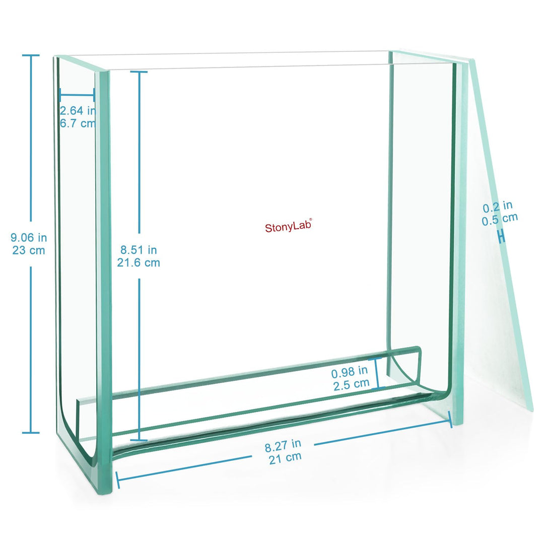 stonylab Glas Quadrat TLC Entwicklungstank, Schwerlast Borosilikat Chromatographie TLC Entwicklungsk
