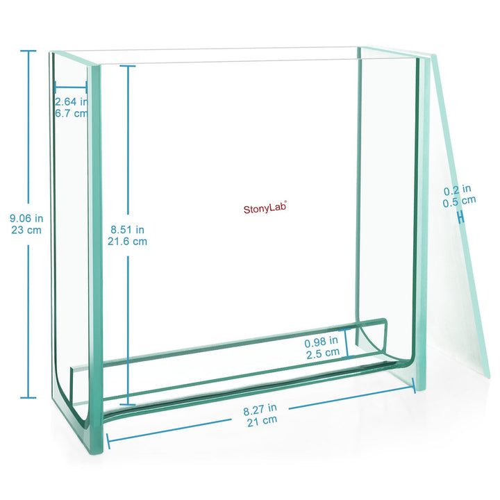 stonylab Glas Quadrat TLC Entwicklungstank, Schwerlast Borosilikat Chromatographie TLC Entwicklungsk