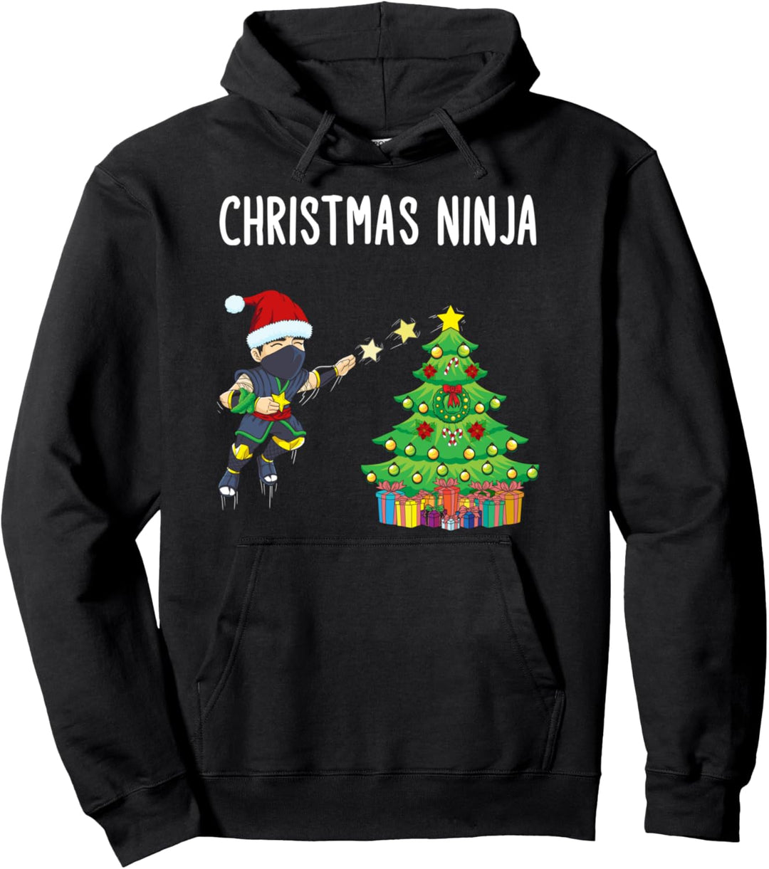 Lustiges Ninja Weihnachten Weihnachtsbaum Japan Geschenk Pullover Hoodie