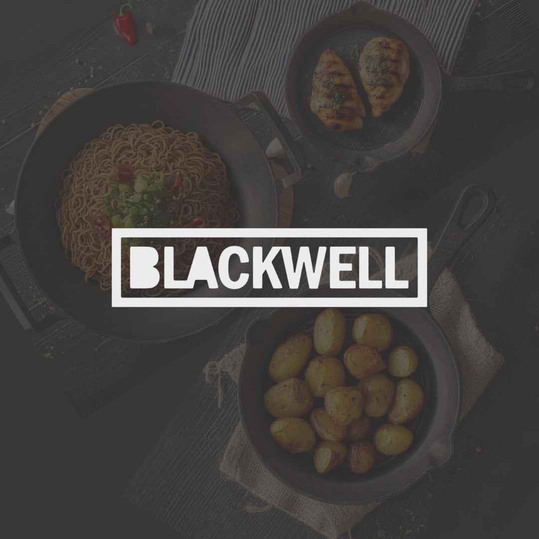 Blackwell Grillpfanne | Gusseisen | 23 x 23 cm | Ohne Antihaftbeschichtung | Alle Herdarten Grillpfa