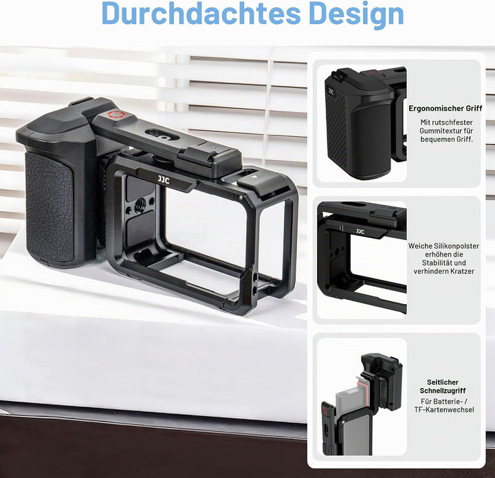 JJC Osmo Action 5 Pro Cage Street Grip Kit, Metall-Schutzrahmen mit Griff für DJI Osmo Action 5 Pro/