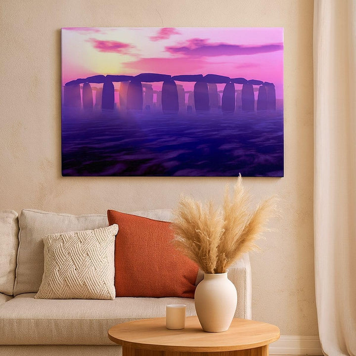 Bilder auf Leinwand Stonehenge Kreis Geheimnis Geschichte Leinwandbild 70x50cm Wandbilder Dekoration
