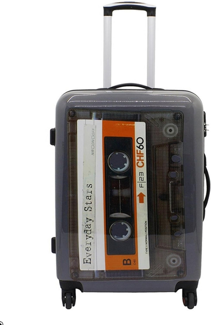 Bowatex Koffer Reise Trolley Bordgepäck Kassette Tape Hartschale Klein 55 cm