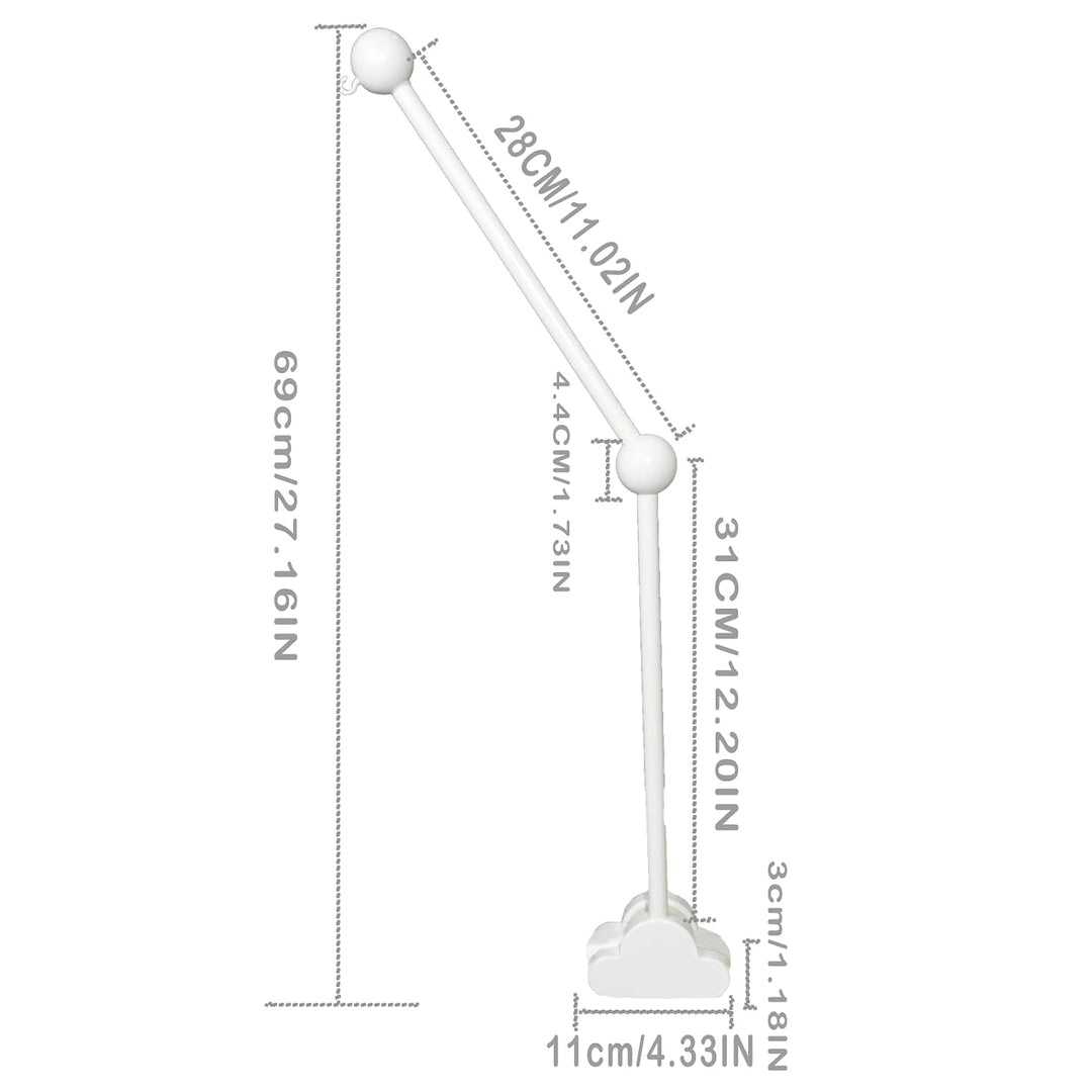 Baby Mobile Halterung, Abnehmbarer Verstellbar Weiss Holz Mobile Aufhänger Wickeltisch für Babybett,