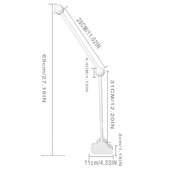 Baby Mobile Halterung, Abnehmbarer Verstellbar Weiss Holz Mobile Aufhänger Wickeltisch für Babybett,