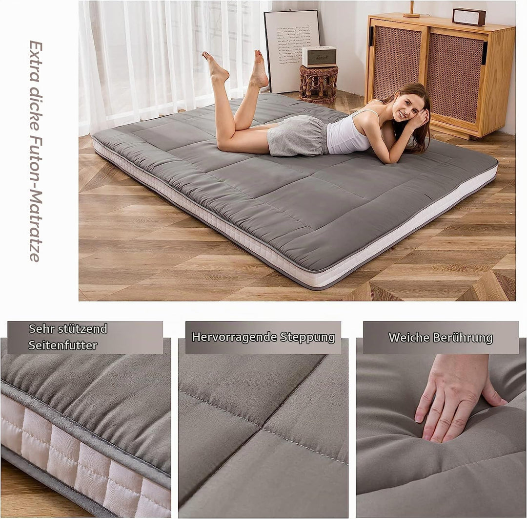 MAXYOYO Futon Matratze, Gepolsterte Japanische Bodenmatratze Gesteppte Bett Matratzenauflage, Extra
