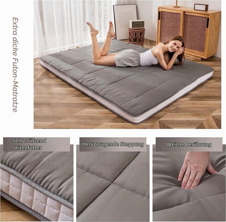 MAXYOYO Futon Matratze, Gepolsterte Japanische Bodenmatratze Gesteppte Bett Matratzenauflage, Extra