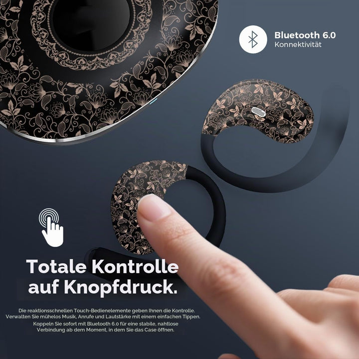 Sport Kopfhörer Open Ear, 36 Stunden Wiedergabezeit Bluetooth 6.0 Kabellos, Fitness Kopfhörer mit Mi