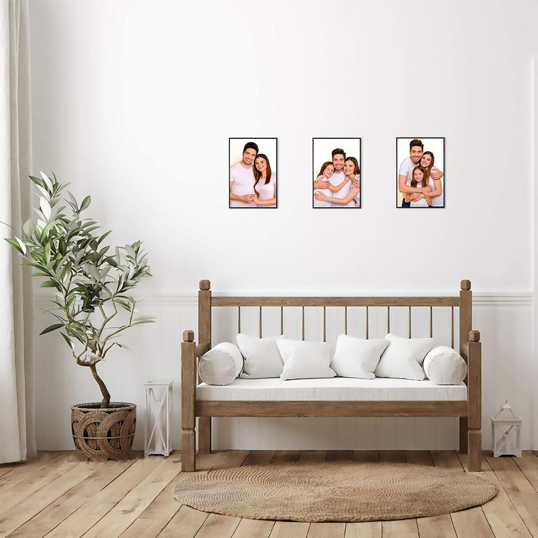 ATOBART A3-Zertifikat-Bilderrahmen, 3er-Pack schwarzer Aluminium-Fotorahmen mit Plexiglas für Wandmo