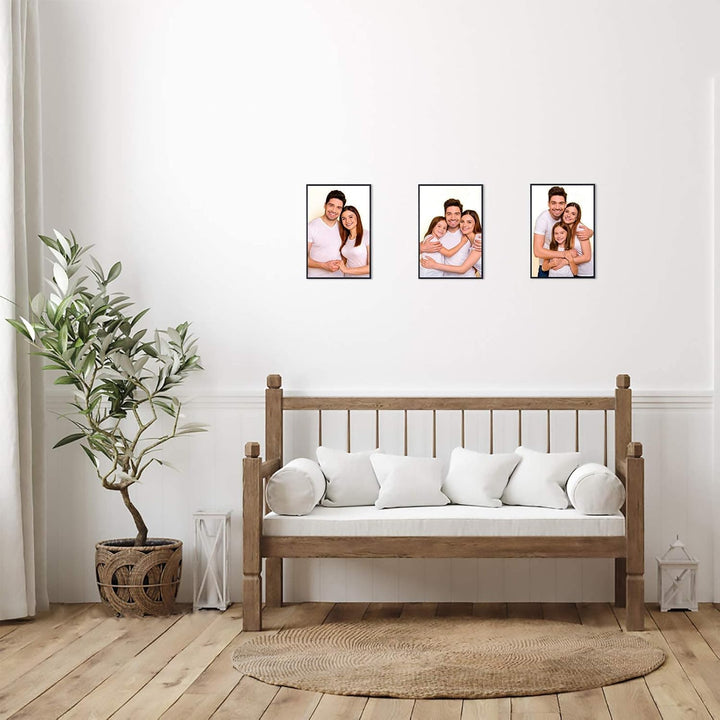 ATOBART A3-Zertifikat-Bilderrahmen, 3er-Pack schwarzer Aluminium-Fotorahmen mit Plexiglas für Wandmo