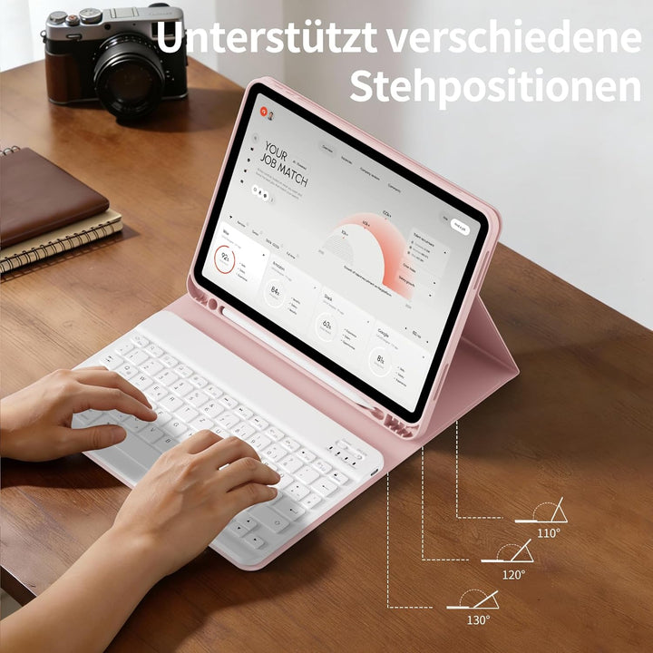 Tastatur Hülle für iPad Air 11 Zoll (M4/M3/M2, 2026/2025/2024) &amp; iPad Air 5./4. Generation 10,9 Zoll