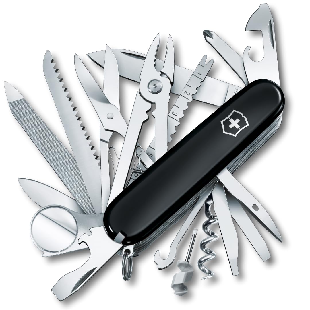 Victorinox Taschenmesser Swiss Champ (33 Funktionen: Metallfeile, Mini-Schraubendreher) rot Schwarz