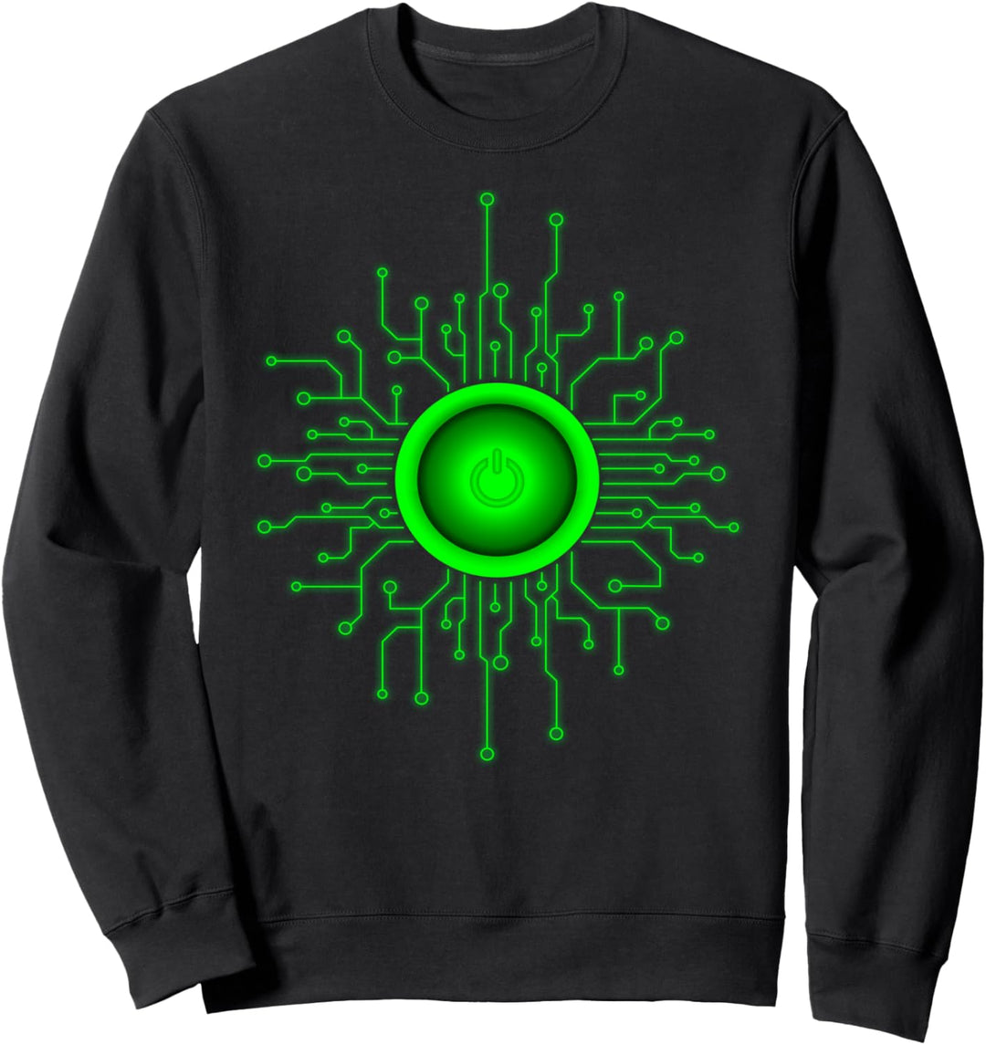 Einschalttaste Motherboard Computer PC Gamer Geschenk Sweatshirt