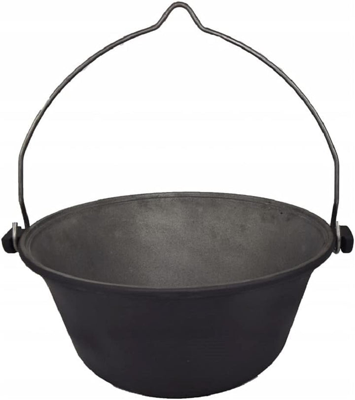 Ungarischer Kessel Gusseisen Dutch Oven Dreibein Deckel Feuertopf mit Pfanne Dreifuss 9 L