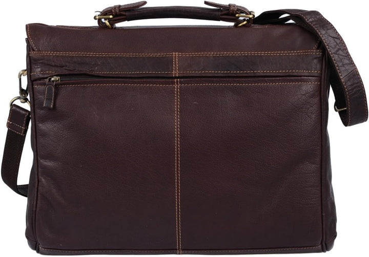 LEAS Oxford - Aktentasche Echt-Leder, dunkelbraun Classic Bags