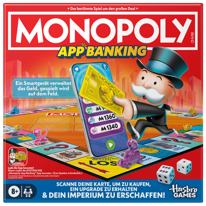 Monopoly App Banking Brettspiel - Deutsche Fassung, Moderne Version des Klassikers, elektronisches S