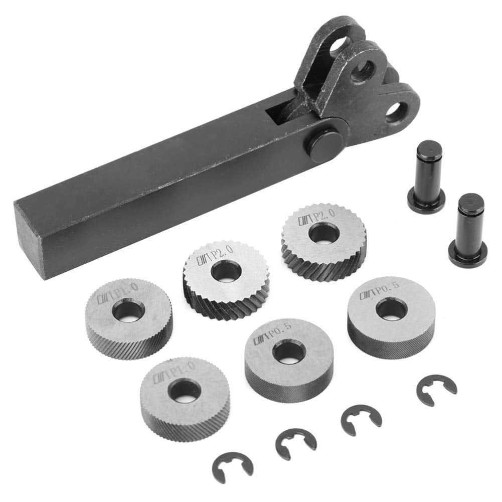 7 stücke Rändelwerkzeug Schwarz Stahl Rändel 0,5/1 / 2mm Diagonale Dual Linear Rad Für Bearbeitungsm