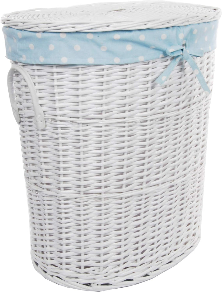 DVIer Wäschekorb, Weide weiss 46x34 H.55cm 23WOval-b