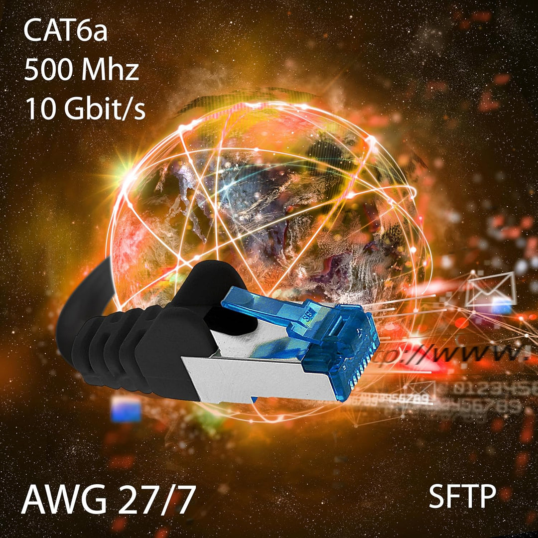 7,5m - CAT6a - Netzwerkkabel gelb - 10 Stück CAT 6 A Patchkabel 10000 Mbit s SFTP PIMF 500 MHz kompa