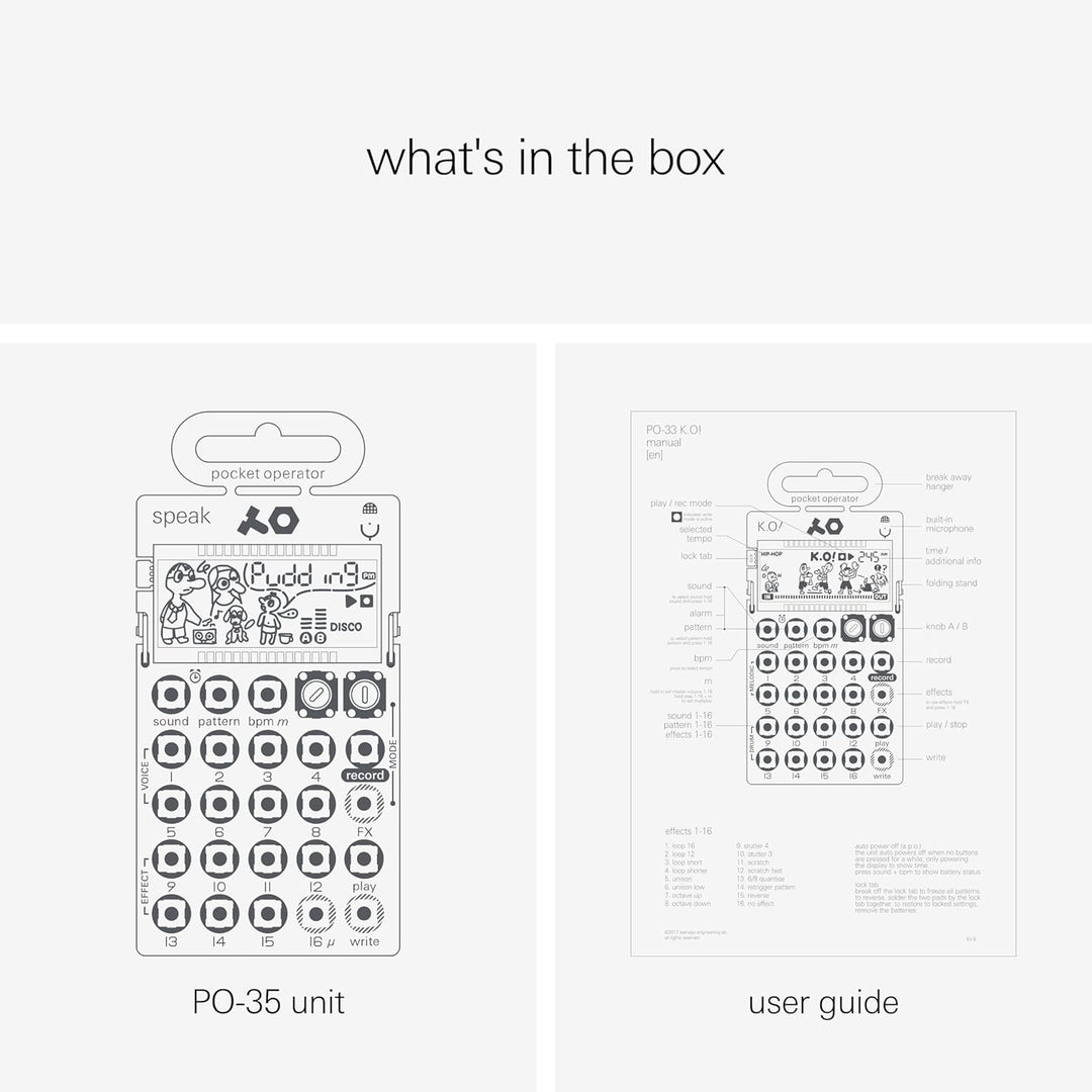 Teenage Engineering PO-35 Speak Pocket Operator - Vocal-Synthesizer und Sequenzer mit eingebautem Mi