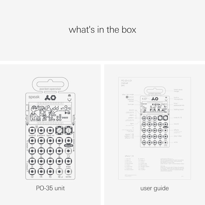 Teenage Engineering PO-35 Speak Pocket Operator - Vocal-Synthesizer und Sequenzer mit eingebautem Mi