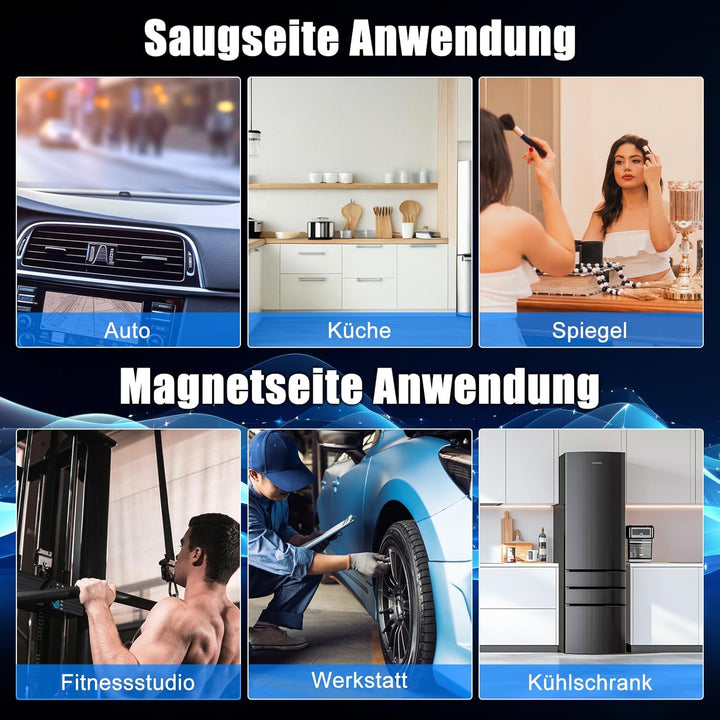 15W Wireless Charger Handyhalterung Auto – Magnetisch mit Elektrischem Vakuum-Saugfuss, 360° Kugelge
