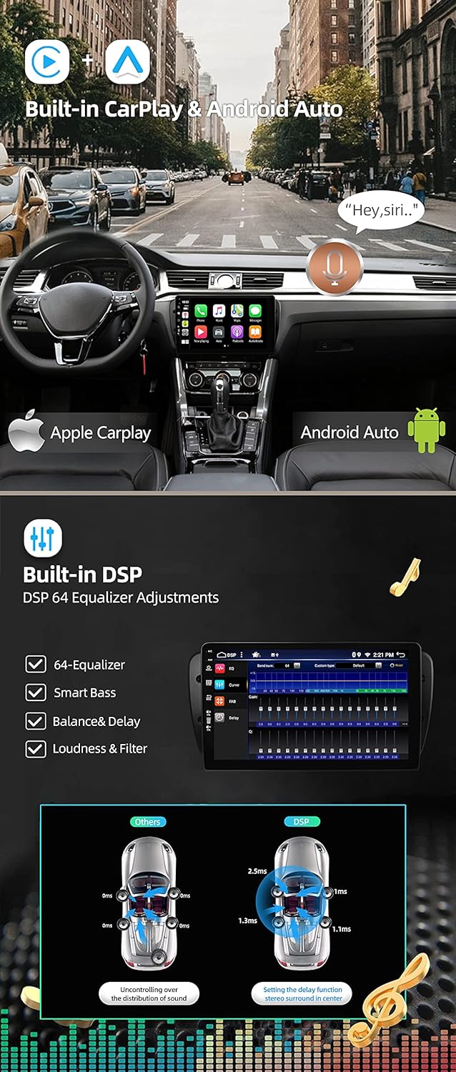JOYX Android 12 Autoradio Passt für Seat Ibiza 6J (2009-2014) - [4G+64G] - Eingebaut DSP/Carplay/And