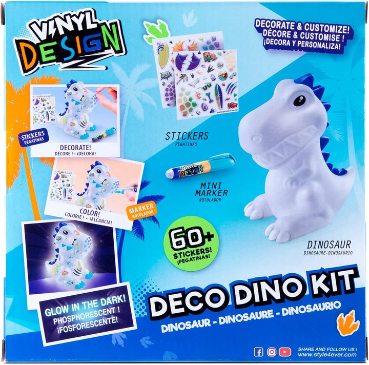 C Toys Style 4 Ever – Dinosaurier-Figur zum Dekorieren Vinyl Design – Spardose phosphoreszierend – O