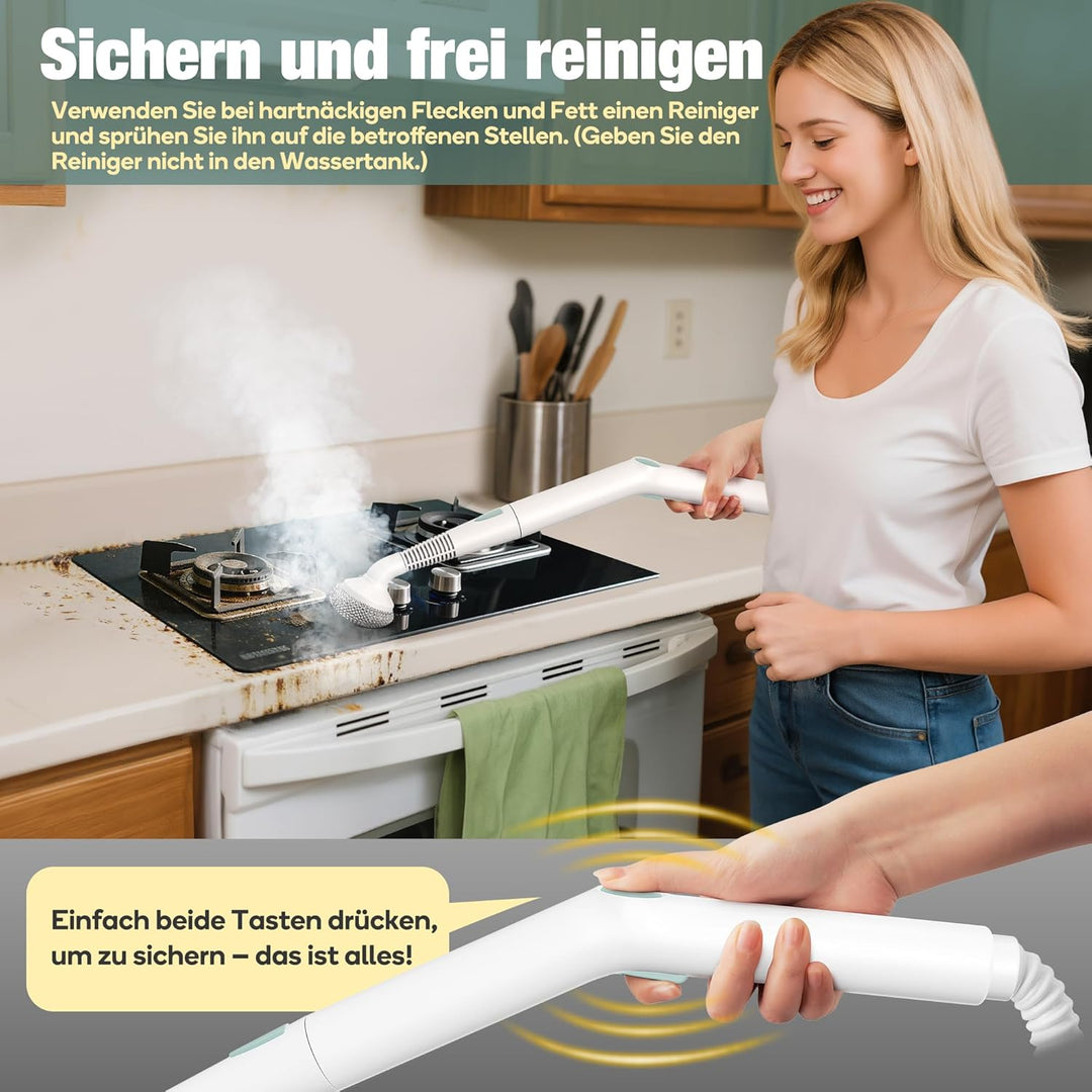 Dampfreiniger Dampfreiniger, 1500W Handdampfreiniger, Max. 3 bar Dampfdruck, 1,5L Wassertank, 45 Min
