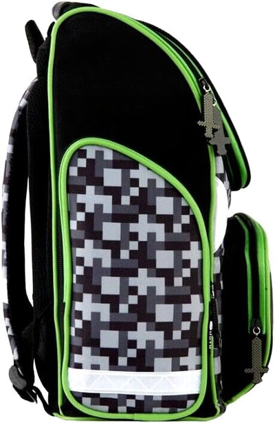 Minecraft Games Play Pixel 7 Teile Set Tornister Ranzen Schulranzen Tasche Federmappe mit Sticker-vo