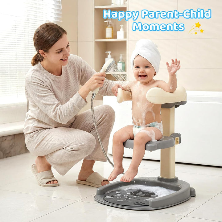 2 In 1 Baby Dusche Ständer,Baby Shower Stand Support Mit Duschkopfhalterung,Höhenverstellbar,Mit Rut