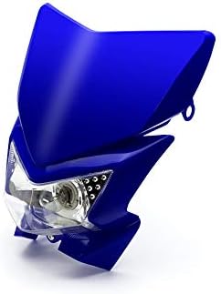 Alchemy Parts Motorrad Scheinwerfer - Streetfighter & Supermoto - Blau - 12V 35W