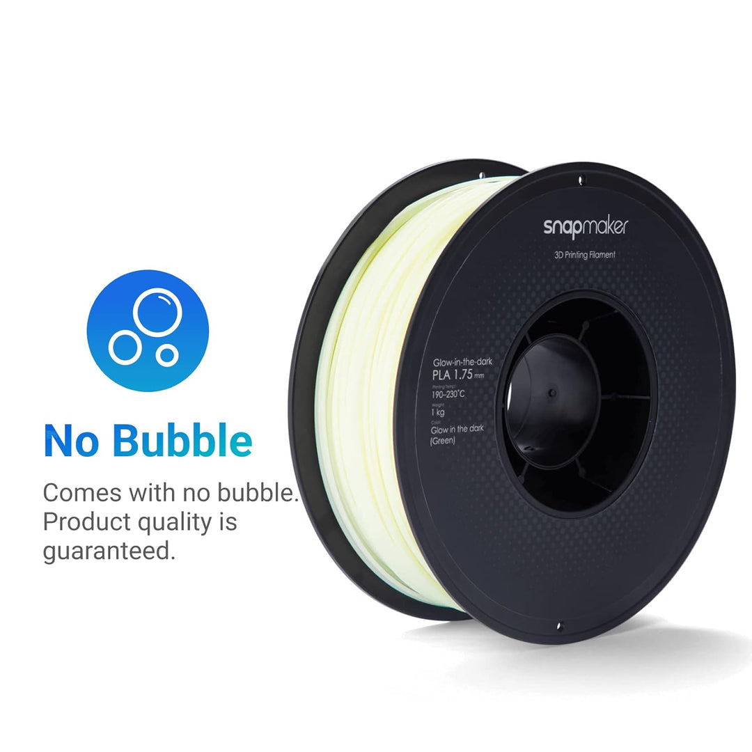 Snapmaker 3D filament, Glow-in-the-dark Green PLA Filament (1kg),1.75mm, kompatibel mit Snapmaker Ar