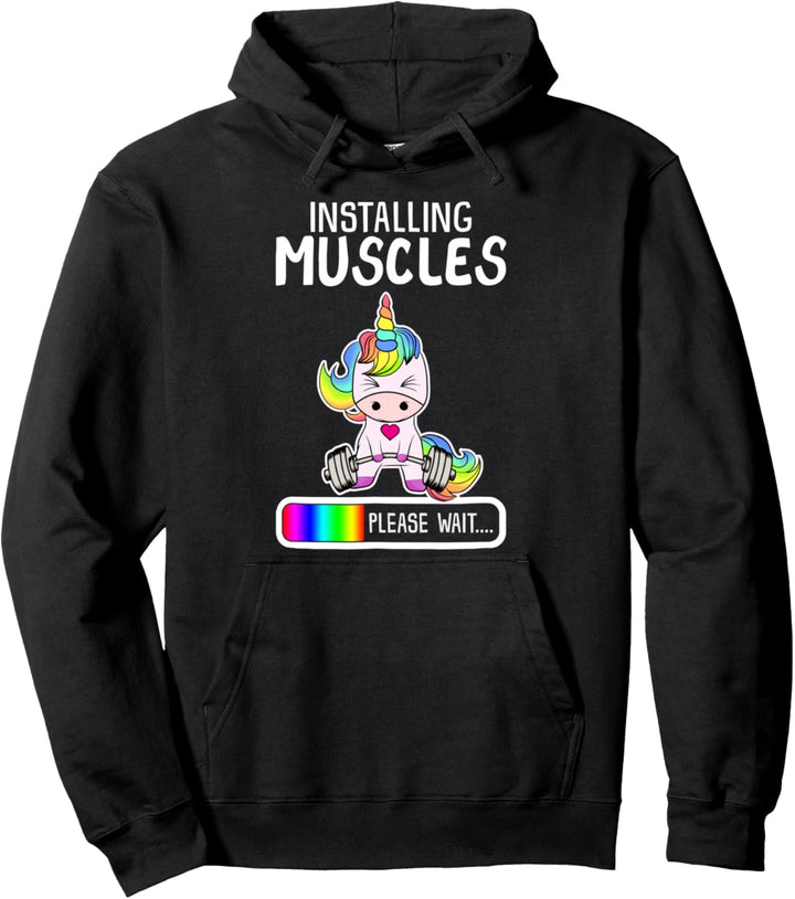 Installing Muscles Einhorn Gewichtheben Geschenk T-Shirt Pullover Hoodie