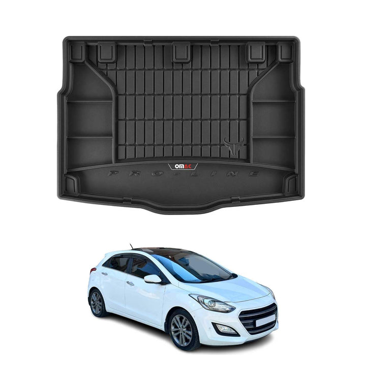 OMAC Gummi Kofferraumwanne kompatibel mit Hyundai i30 2011-2017 TPE Laderaumwanne Schwarz