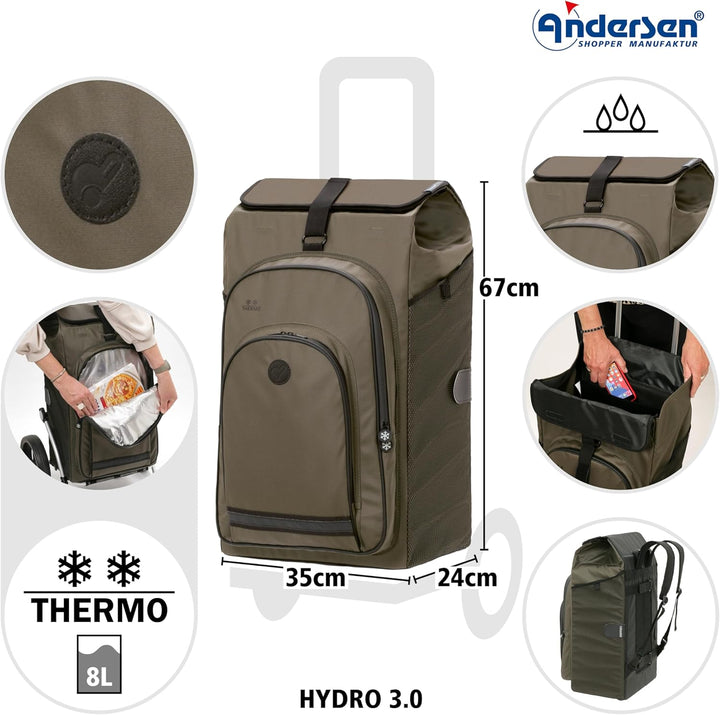 ANDERSEN Einkaufstrolley Ersatztasche - Tasche Hydro 3.0 Oliv 62 L, Oliv