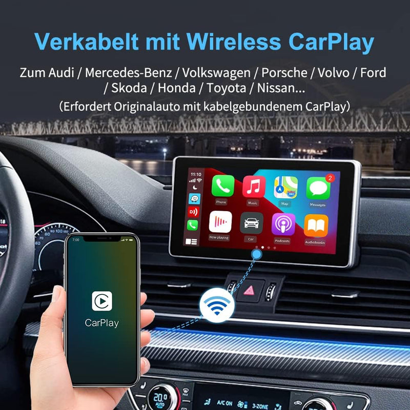 CarlinKit 2023 Carplay-Funkadapter, Unterstützung für OTA-Upgrade, 5-GHz-Datenübertragung, geeignet