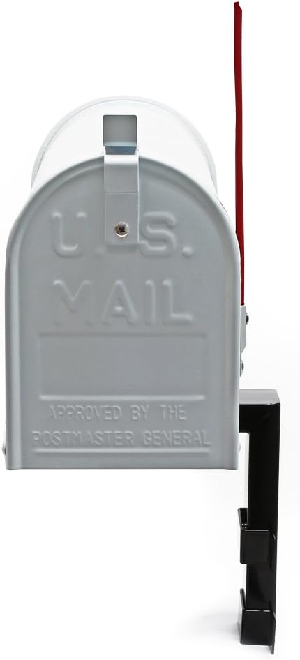 Wiltec Set US Mailbox weiss 180 x 220 x 480 mm, amerikanischer Briefkasten mit Fahne, Standbriefkast